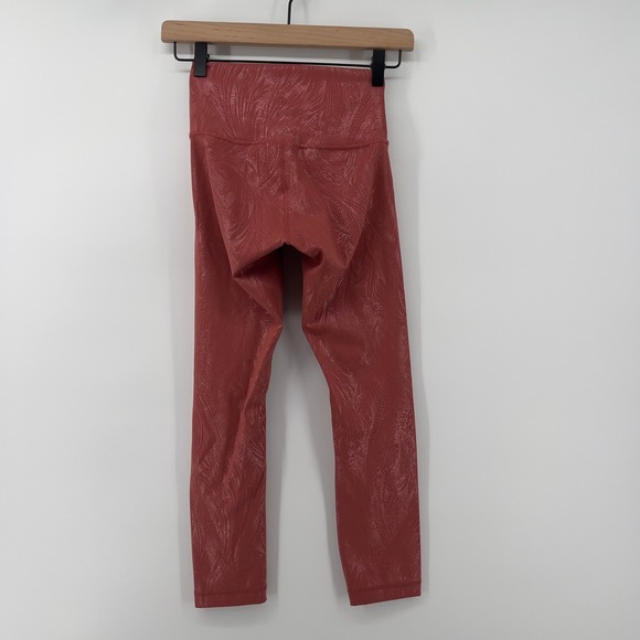 Lululemon Wunder Under High-Rise Crop‎ 23" Shine Cranberry Pink Women 2 Legging - Picture 3 of 6